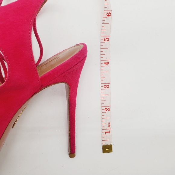 Aquazzura Colette Pink Suede Sandals - Picture 16 of 16